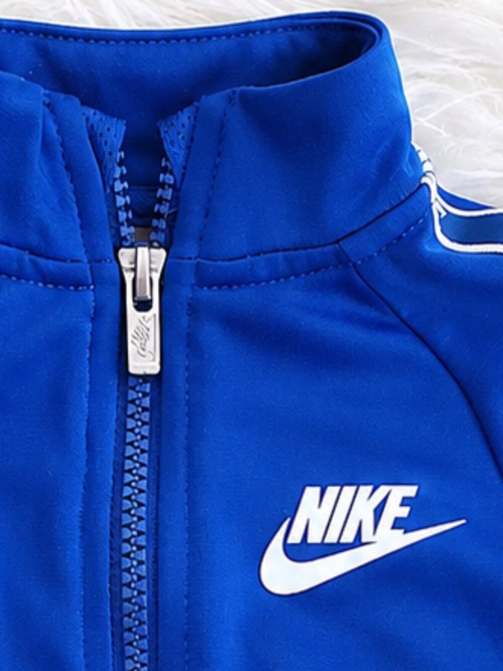 Nike Blue Unisex Taping Tricot Two Piece Tracksuit Set SZ 12M - Picture 7 of 9